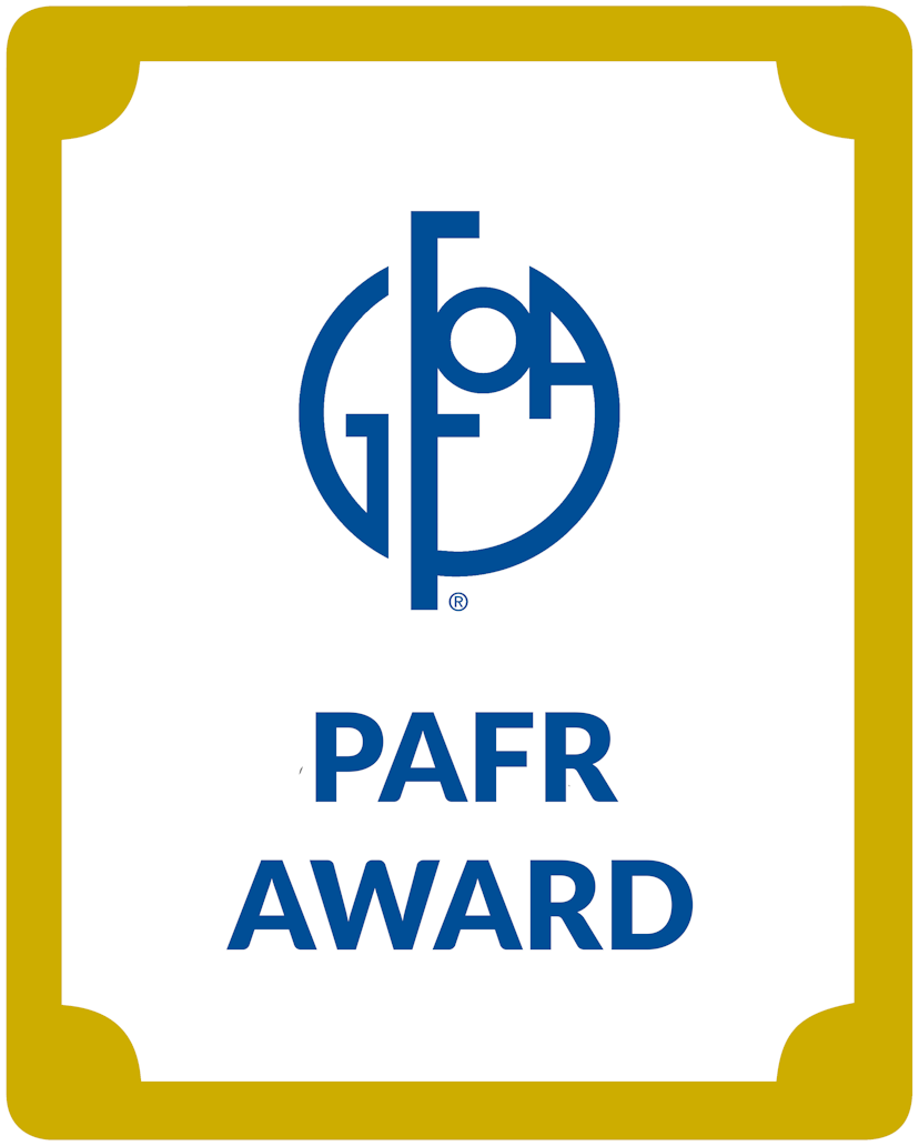 GFOA Popular Annual Financial Reporting award logo