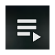 Playlist icon with 3 lines and arrow pointing right