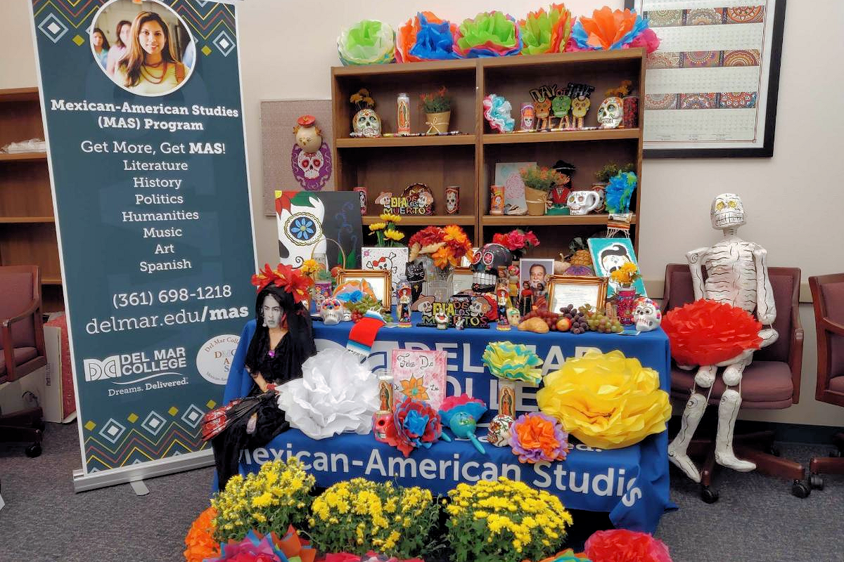 A Hispanic altar to honor the dead located in the Center for Mexican American Studies.