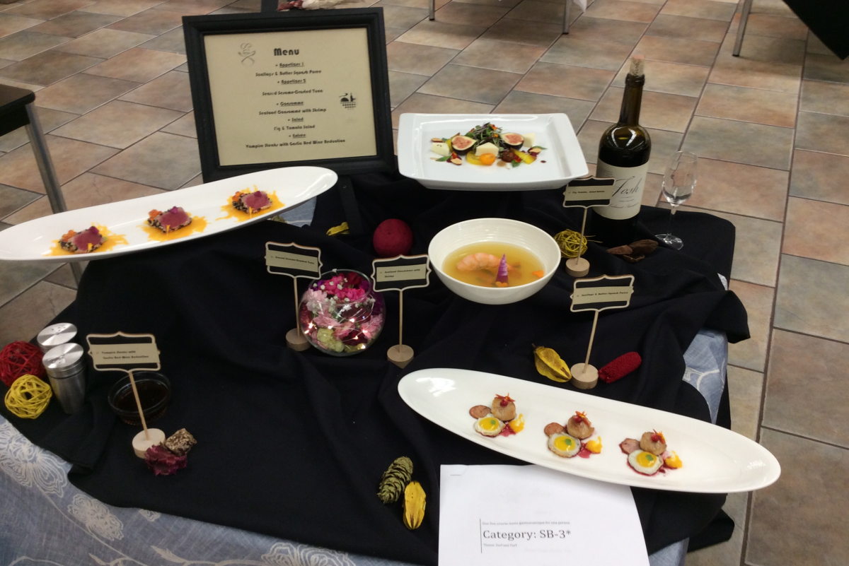 Display of dishes prepared by students