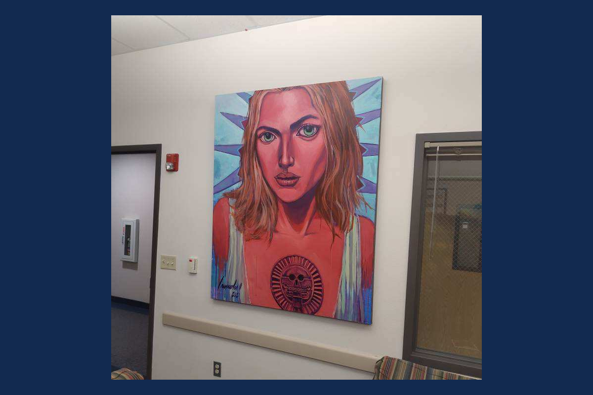 A painting of a woman at the Center for Mexican American Studies.