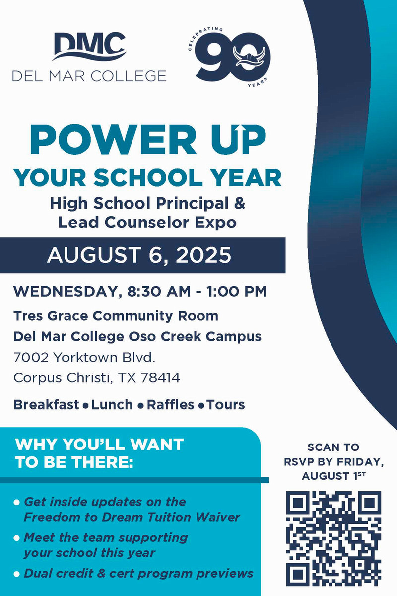 Invitation to HS Principal & Lead Counselor Expo with QR code link to RSVP form