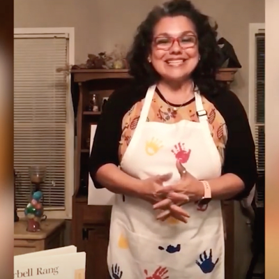 During COVID-19, Associate Professor of Child Development Benita Flores-Muñoz is using video to share a recipe, story and lessons learned through cooking experiences with her students.