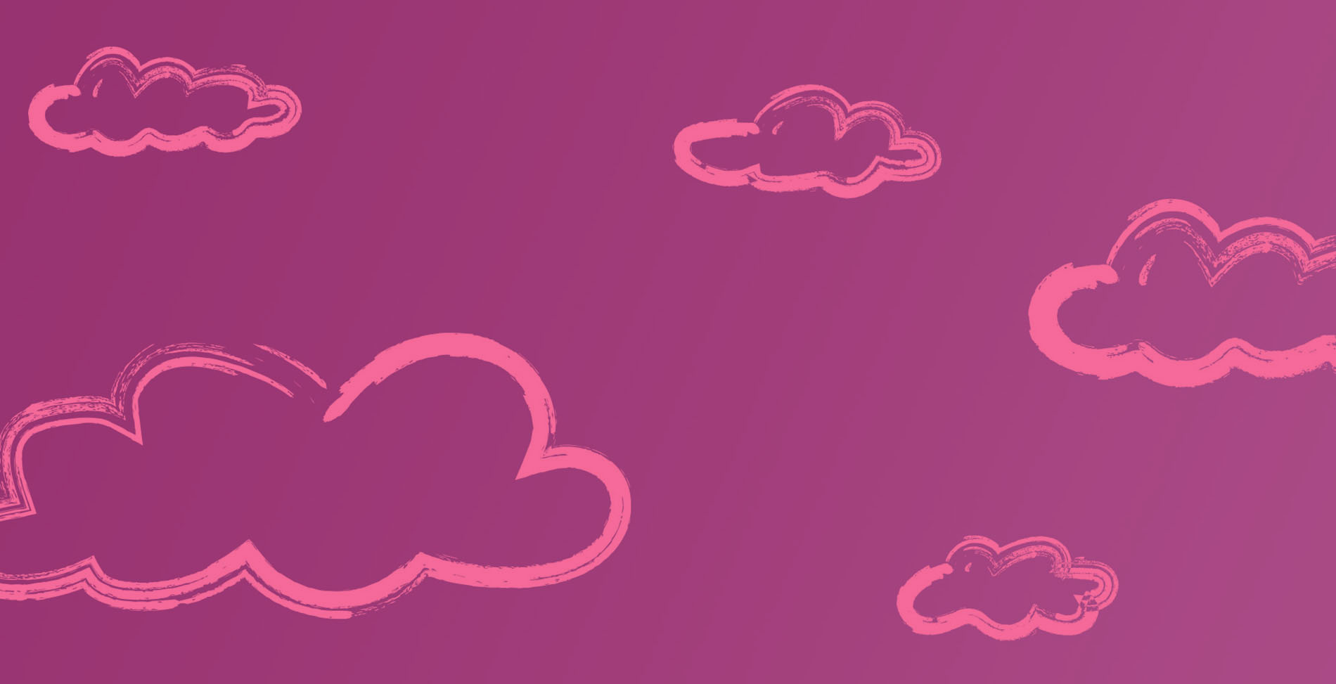 Cloud illustrations against a light red background