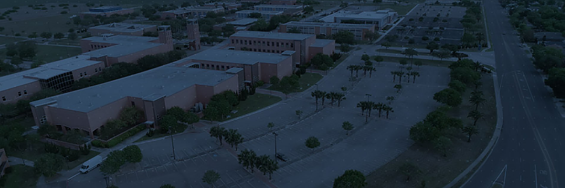 Aerial image of West Campus parking lot