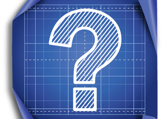 Illustration of question mark on a blueprint background