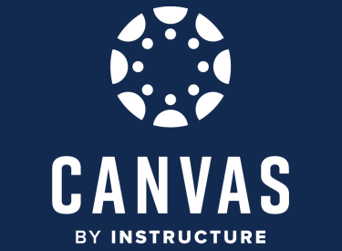 Canvas by Instructure logo, with a circular design on a dark blue background.