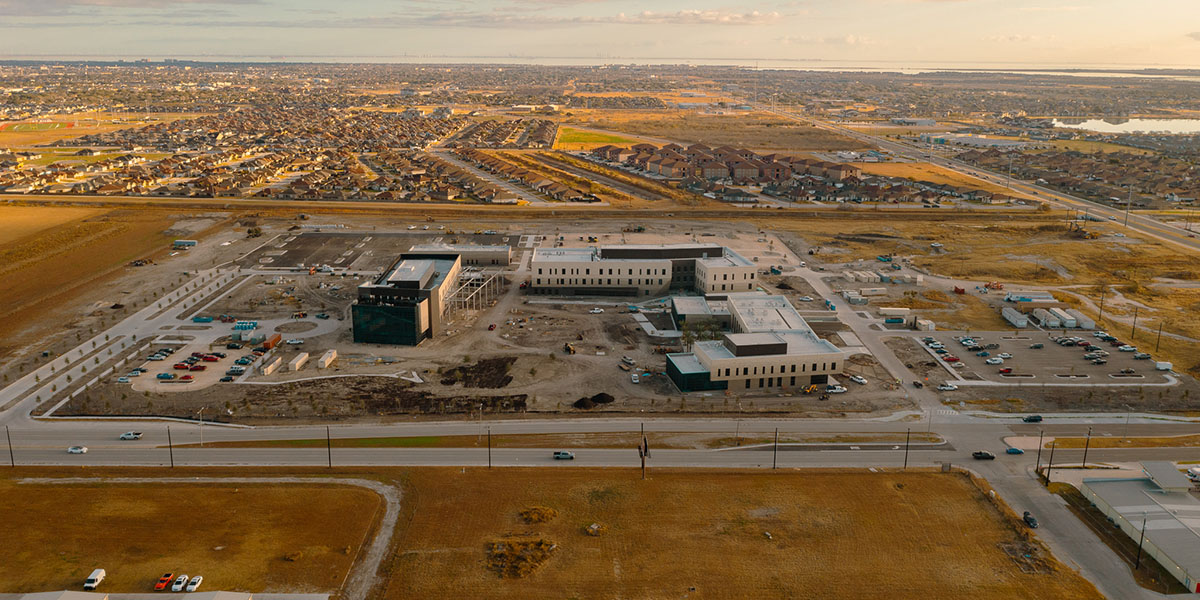 Aerial image of Oso Creek Campus under construction