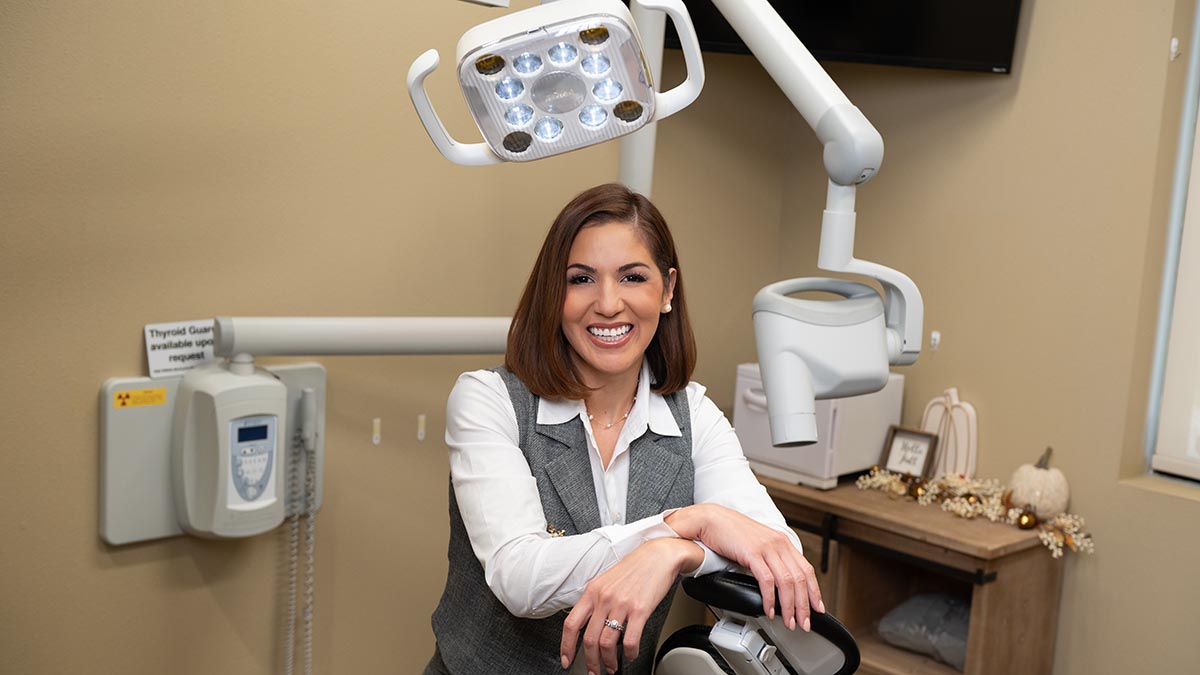 Elizabeth Cruz in dental exam suite