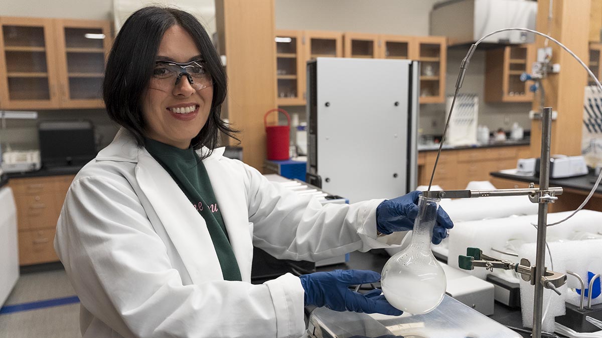 Elizabeth Pacheco in science lab