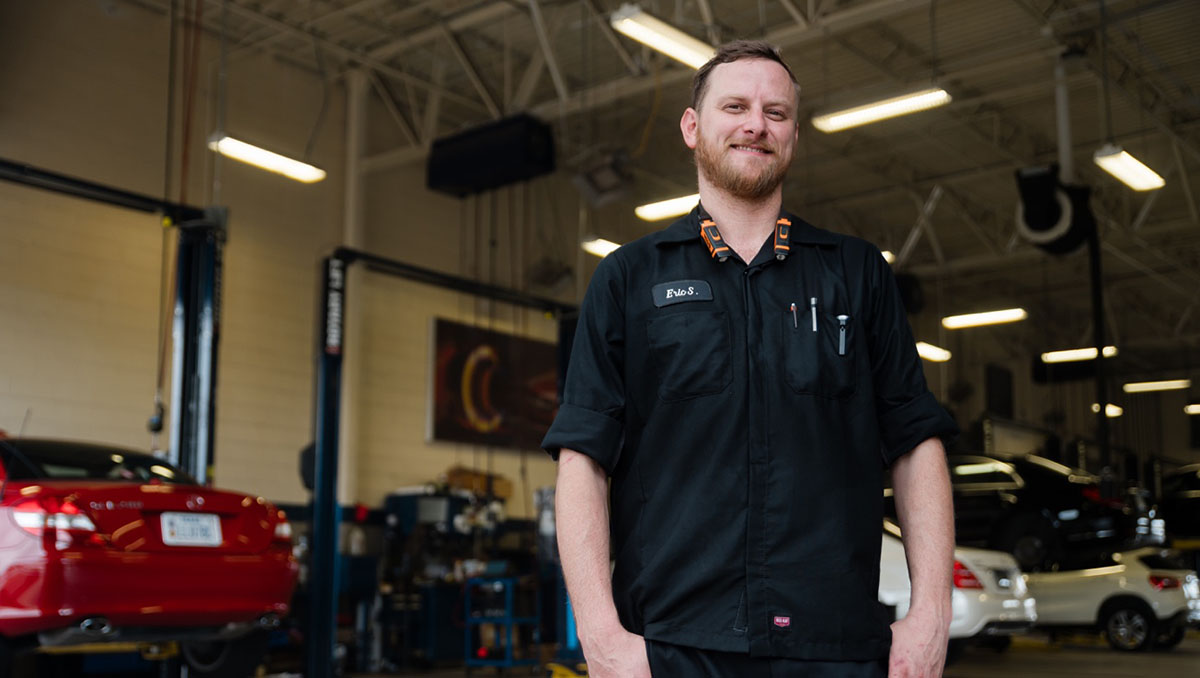 Eric Stern in his auto shop