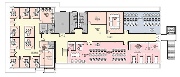 Proposed floor plan for the second floor