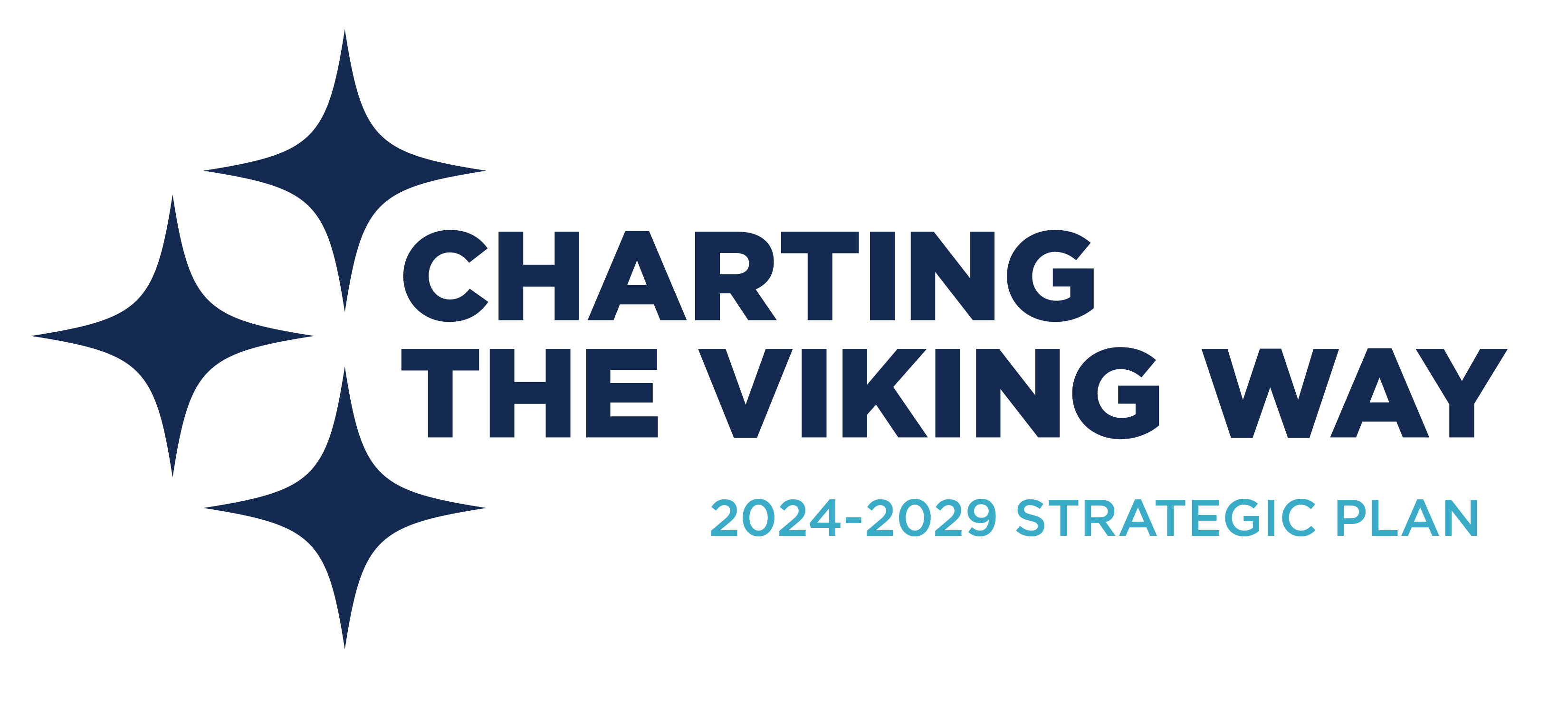 Title graphic: Charting the Viking Way, 2024-2029 Strategic Plan, with picture of 3 four-point stars